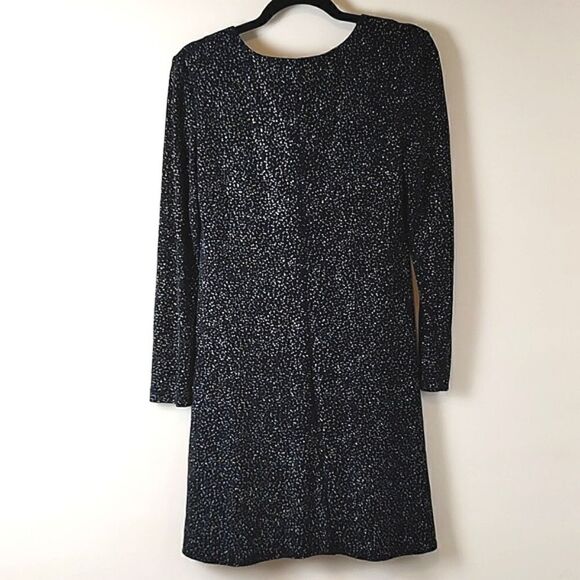 Vintage Pullover Style Stretchy Black Glitter Dress Size 8 - Picture 8 of 9